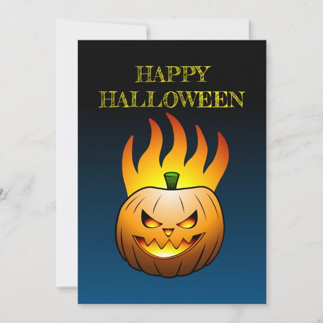 Jack-o-lantern Halloween Pumpkin Inbjudningar (Framsida)