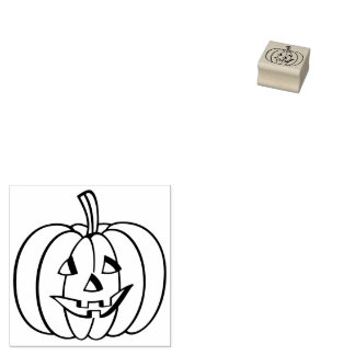 Jack-O-Lantern Halloween Pumpkin-kontur Stämpel