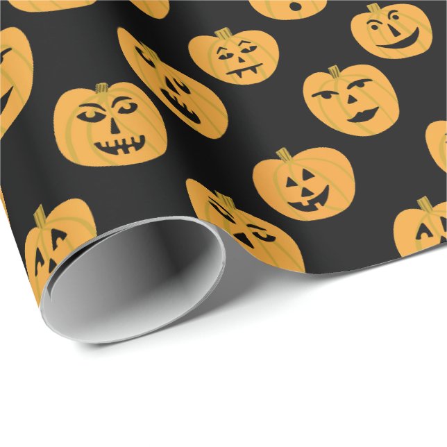 Jack-O-Lantern Halloween PUMPKIN Mönster Gift Presentpapper (Rullad Hörn)
