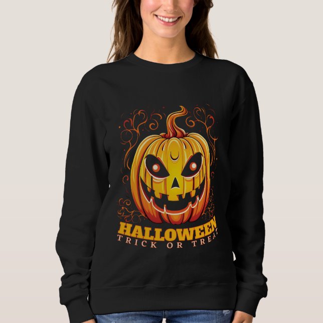 Jack-O-Lantern Halloween Pumpkin T Shirt (Framsida)