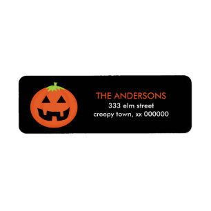 Jack o lantern Halloween Returadress Etikett