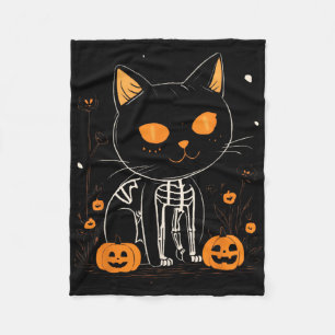 Jack o lantern Halloween Spooky Kawaii Skeleton Ca Fleecefilt