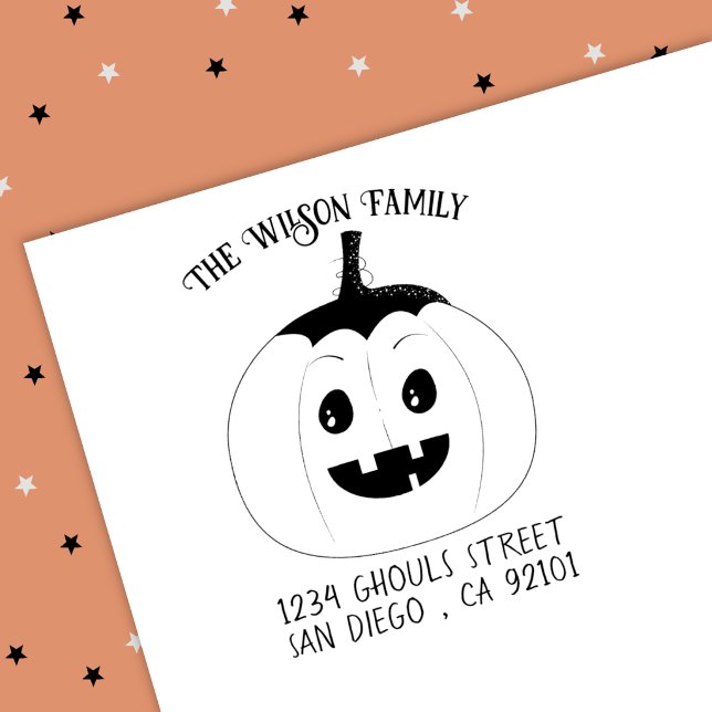 Jack-O-Lantern Halloween Trä Art Stämpel (Jack-o-lantern family Halloween wood art stamp .)