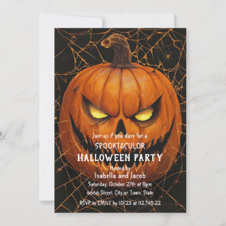 Jack O Lantern Halloweenfest Inbjudan Skräckinjaga