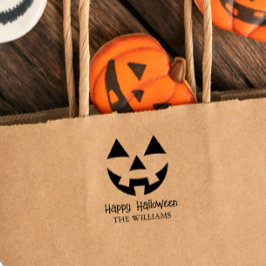 JACK O LANTERN HAPPY HALLOWEEN FAMILY NAMN SJÄLVFÄRGANDE STÄMPEL
