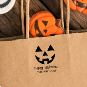 JACK O LANTERN HAPPY HALLOWEEN FAMILY NAMN SJÄLVFÄRGANDE STÄMPEL