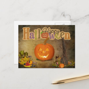 Jack-o-Lantern Happy halloween Vykort