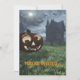 Jack-O-Lantern/Haunted House Halloween-inbjudan Inbjudningar