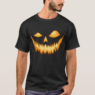 Jack o lantern i mörken med ett ont grinar 2 tee shirt