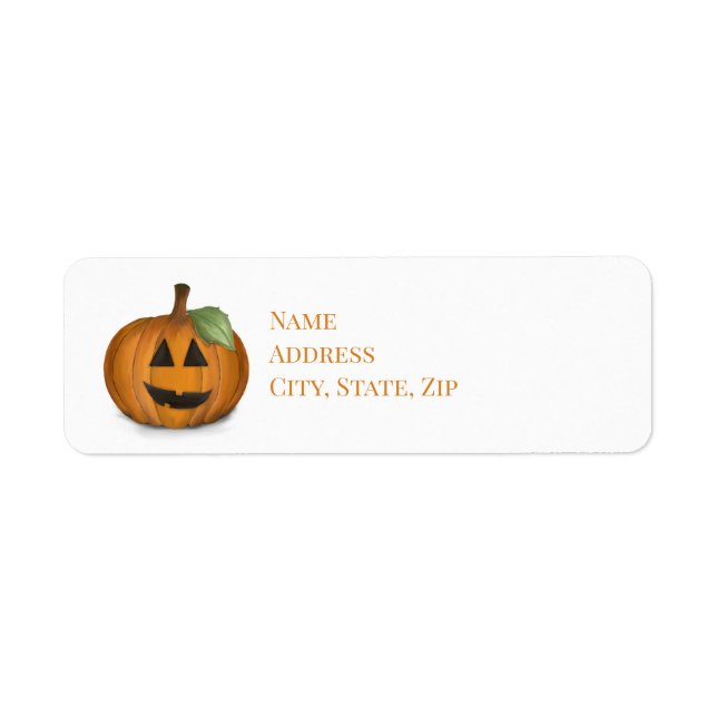 Jack O Lantern i pumpafält etikett Returadress Etikett (Framsidan)