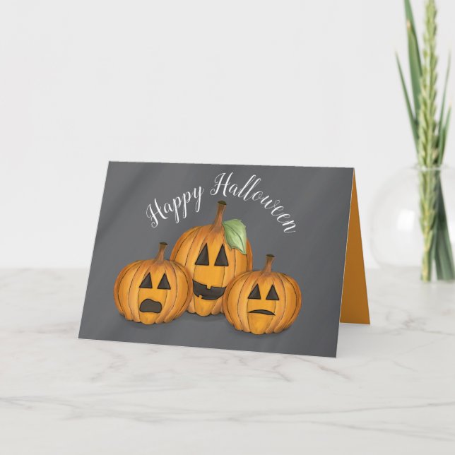 Jack O Lantern i pumpafält  Kort (Framsida)