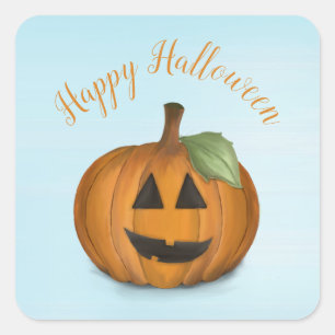 Jack o lantern i Pumpkin Patch Square-fästare Fyrkantigt Klistermärke