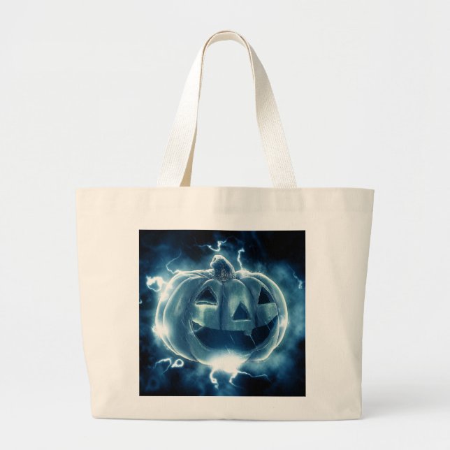 jack-o-lantern i regnet jumbo tygkasse (Framsidan)