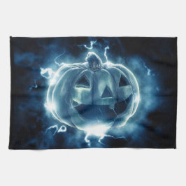 jack-o-lantern i regnet kökshandduk