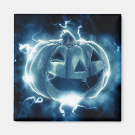 jack-o-lantern i regnet magnet