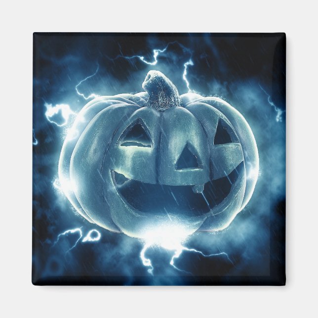 jack-o-lantern i regnet magnet (Framsidan)