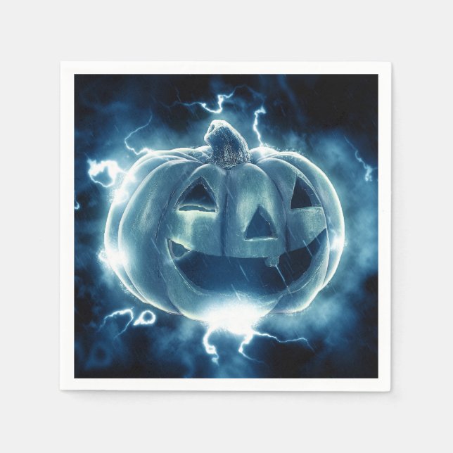 jack-o-lantern i regnet pappersservett (Framsidan)