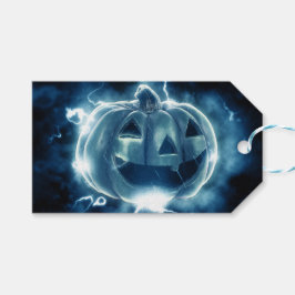 jack-o-lantern i regnet presentetikett