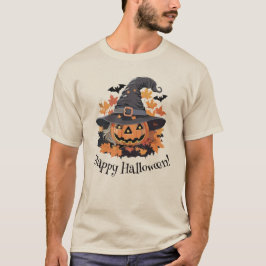 Jack-o-Lantern i Witch Hat Halloween T Shirt