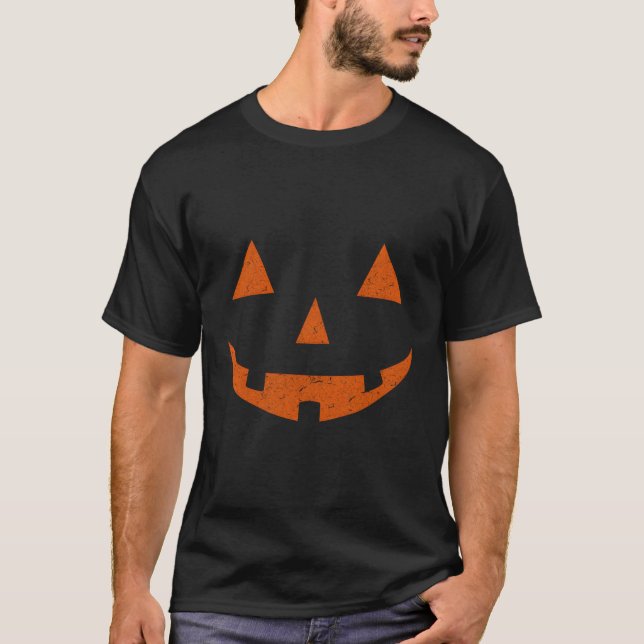 Jack o lantern Jackolantern Pumpkin Ansikte T Shirt (Framsida)