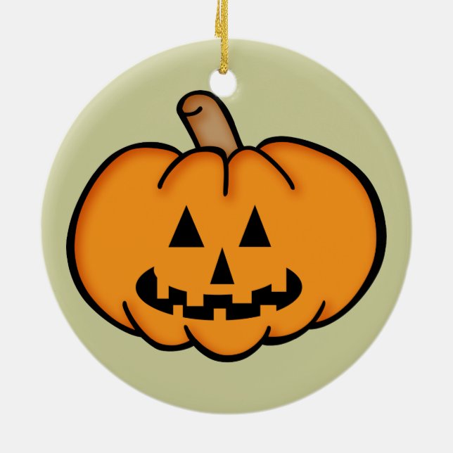 Jack o lantern julgransprydnad keramik (Baksidan)