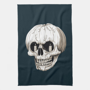 Jack O Lantern Kranium Halloween Gotisk Kökshandduk