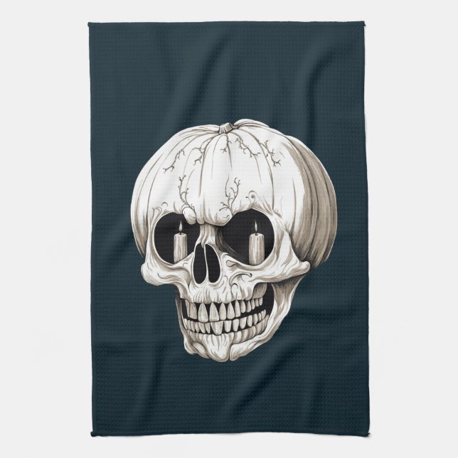 Jack O Lantern Kranium Halloween Gotisk Kökshandduk (Vertikal)
