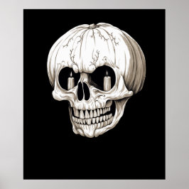 Jack O Lantern Kranium Halloween Gotisk Poster