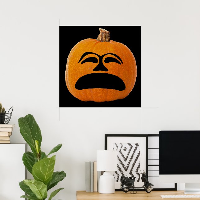 Jack o' Lantern Ledsen Ansikte, Halloween Pumpa Poster (Hemmakontoret)