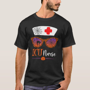 Jack o lantern Leopard Pumpkin Nurse Halloween Sol T Shirt