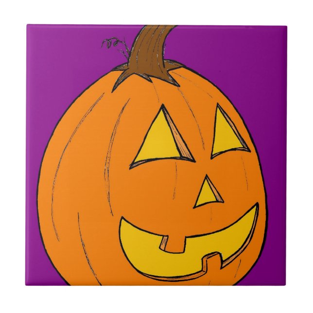 Jack o' Lantern Lila Platta Kakelplatta (Framsidan)