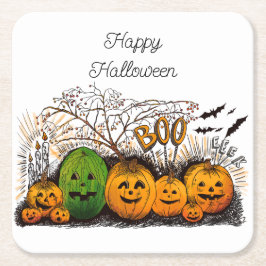 Jack-o-lantern-linjekylare Underlägg Papper Kvadrat