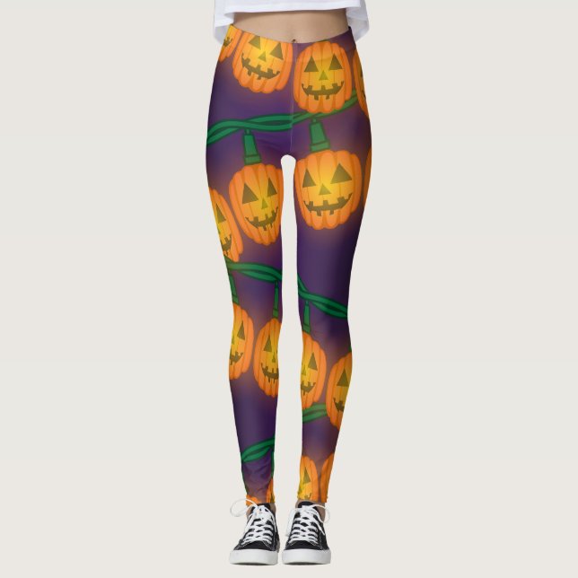 Jack O Lantern-ljus Leggings (Framsida)