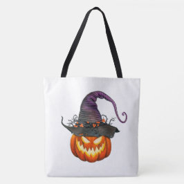Jack-O-Lantern med Witches Hat Tygkasse
