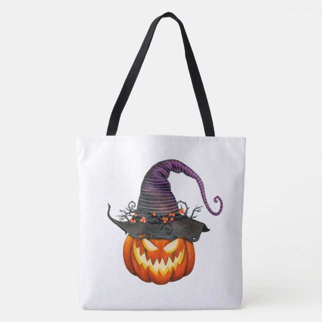Jack-O-Lantern med Witches Hat Tygkasse (Framsida)