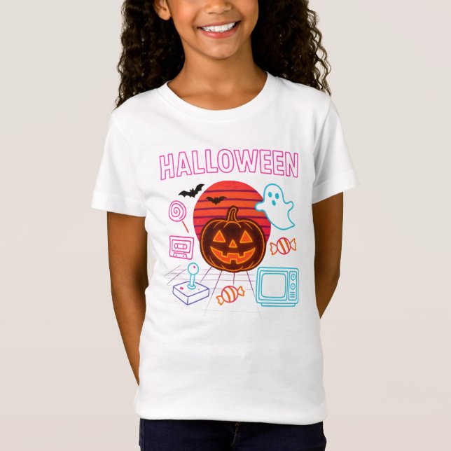 Jack-O’-Lantern Neon Halloween Clothes Unisex T Shirt (Framsida)