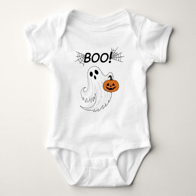 Jack-o’ lantern och A White Ghost Boo Halloween T Shirt (Framsida)