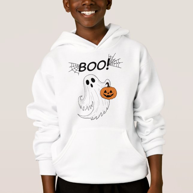 Jack-o’ lantern och A White Ghost Boo Halloween T Shirt (Framsida)