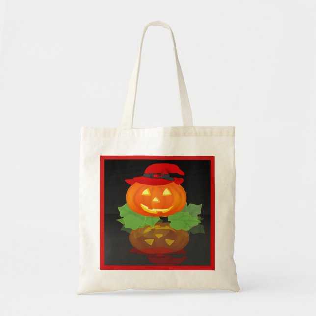 Jack o lantern och hans reflektion - tygkasse (Framsidan)