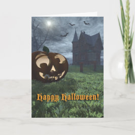 Jack-O-Lantern och stuvat halloween-kort Kort