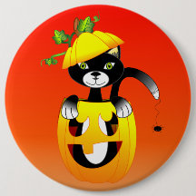 Jack o lantern och svart katt