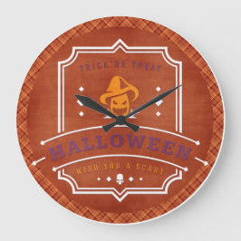 Jack o lantern önskar dig en skygg Halloween Stor Klocka