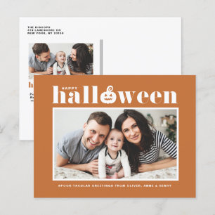 Jack-o'-lantern Orange Photo Happy halloween Helg Vykort