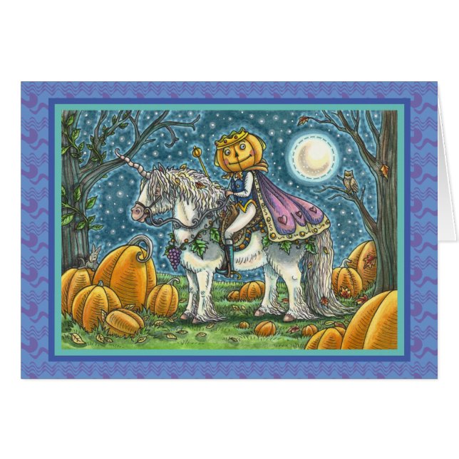 JACK O LANTERN PRINCE PÅ HANS MAGIC UNICORN, KORT (Framsidan Horizontal)