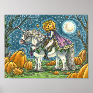 JACK O LANTERN PRINCE PÅ HANS MAGIC UNICORN PONY POSTER