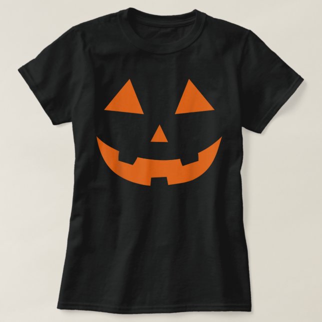 Jack o lantern pumkin ansikte lätt halloween costu t shirt (Design framsida)