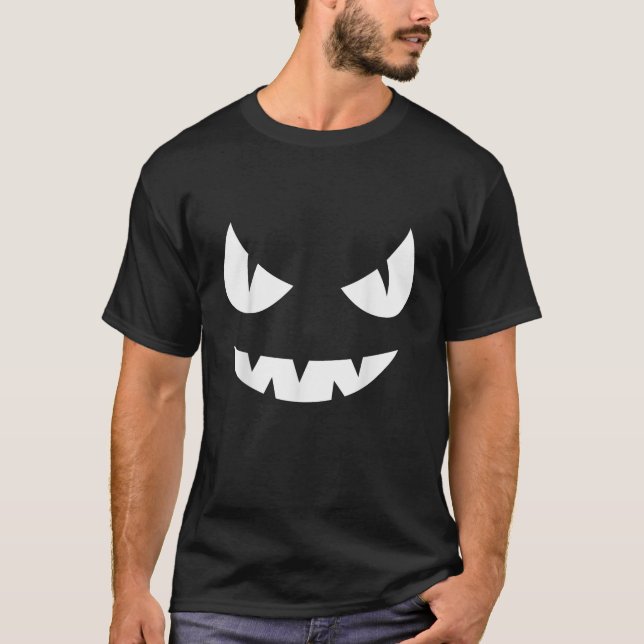 Jack O Lantern Pumpa Ansikte Rolig Halloween Kosty T Shirt (Framsida)