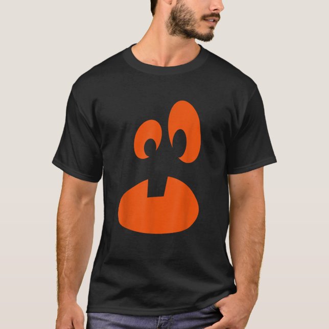 Jack O Lantern Pumpa Ansikte Rolig Halloween Kosty T Shirt (Framsida)