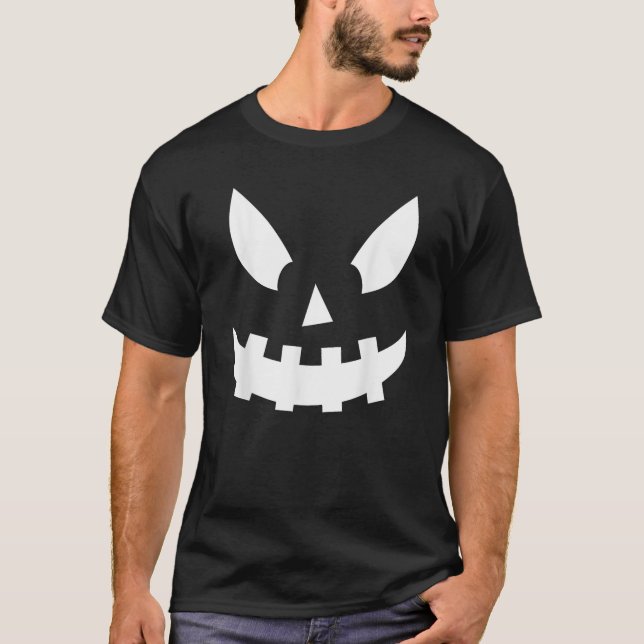 Jack O Lantern Pumpa Ansikte  T Shirt (Framsida)