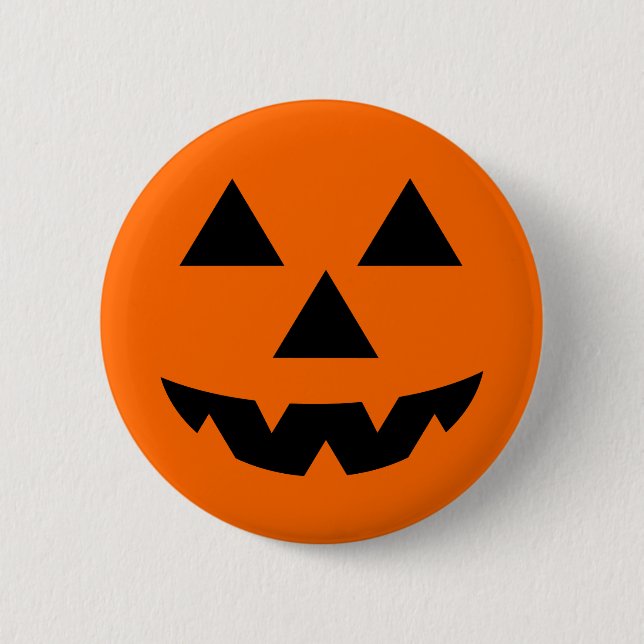 Jack-O-Lantern Pumpa Bus eller Godis Halloween Knapp (Framsida)